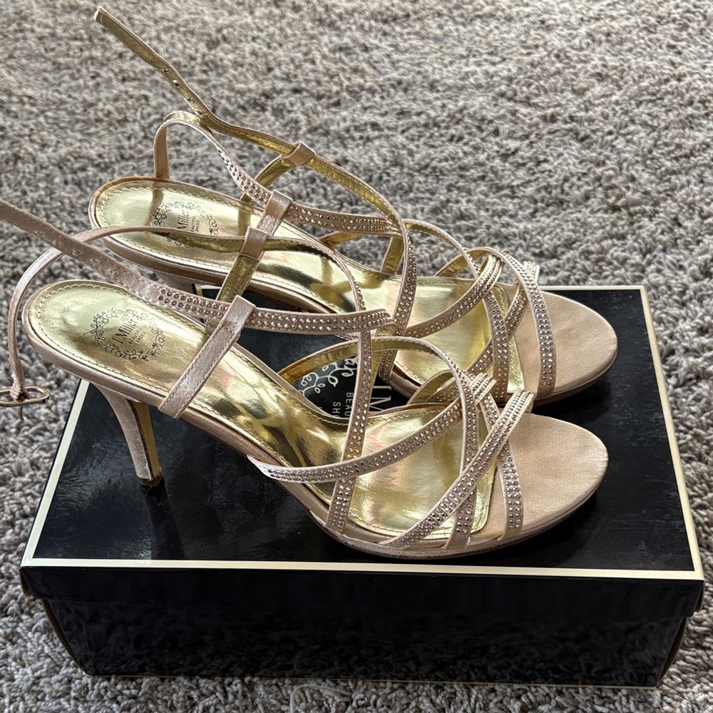Dazzling Gold Strappy Heels